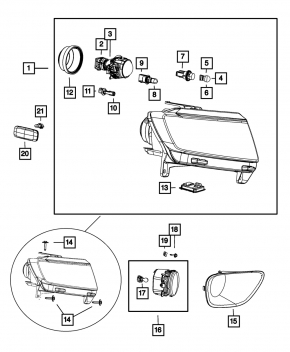 Фара передняя левая в сборе Jeep Grand Cherokee WK2 11-13 ксенон