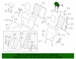 Tetieră spate stânga pentru Subaru Outback 15-19, material textil, negru