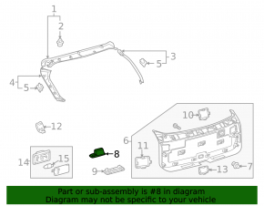 Ручка открытия багажника внутренняя Lexus RX350 RX450h 10-15 черная, под электро