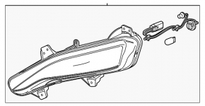 Поворотник правый Chevrolet Malibu 19-25 с LED DRL песок