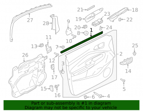 Молдинг дверь-стекло центральный передний правый Ford C-max MK2 13-18 хром