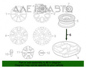 Шпилька крепление запасного колеса Jeep Cherokee KL 14-23