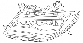 Фара передняя левая в сборе Lincoln MKZ 17-18 level 4, LED, AFS
