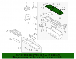Накладка центральной консоли верхняя Lexus RX300 RX330 RX350 RX400h 04-08 бежевая, вставки под светлое дерево, трещины в креплениях
