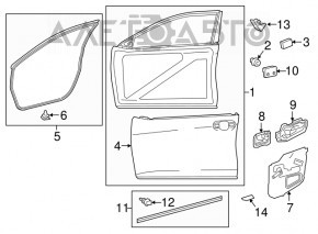 Дверь в сборе передняя правая Toyota Camry v55 15-17 usa