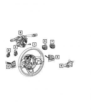 Кнопки управления на руле левые Fiat 500X 16-18
