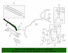 Поводок дворника левый Lexus NX200t NX300 NX300h 15-21