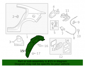 Подкрылок задний правый Mazda 3 14-18 BM