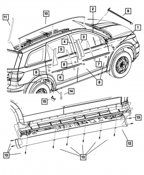 Защита арки боковая левая Dodge Grand Caravan 11-20