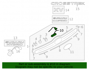 Кнопка открытия двери багажника Subaru XV Crosstrek 13-17