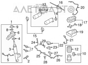 Suport ruginit bloc supape suspensie pneumatică Volvo XC90 16-26