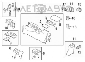 Ручка КПП Nissan Rogue 17-20 черная, царапина
