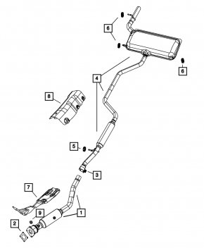 Выпускная трасса Chrysler 200 4d 11-14 2.4 4-speed, без pzev