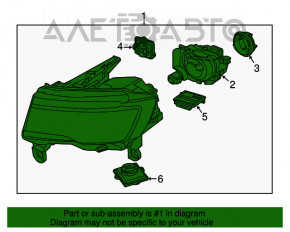 Фара передняя левая в сборе Jeep Grand Cherokee WK2 14-22 ксенон