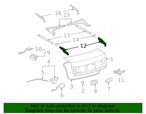 Петля крышки багажника левая Lexus GS300 GS350 GS430 GS450h 06-11