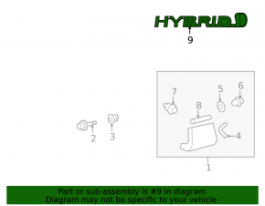 Эмблема крыла hybrid правая Toyota Highlander 08-10