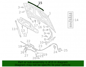 Уплотнитель капота Audi Q3 83A 19-25