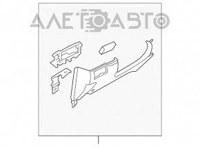 Накладка колени водителя Mazda CX-9 16-23 черн