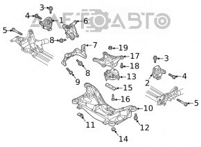 Подушка двигателя левая Audi Q7 16-19 3.0T