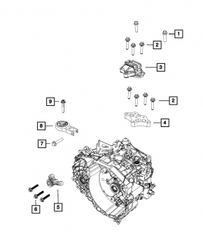 Кронштейн задней подушки двигателя Jeep Compass 17-20 2.4 мкпп awd