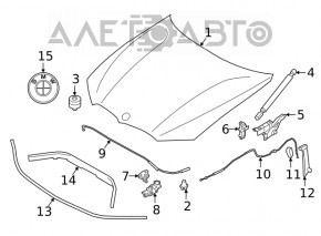 Capotă BMW 3 G20 19-26 aluminiu, roșu A75, chipsuri