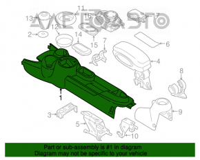 Консоль центральная подстаканники Mini Cooper F56 3d 14-19 черн