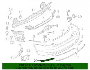 Отражатель заднего бампера левый BMW 4 F32/33/36 18-20
