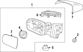 Зеркальный элемент левый Ford Edge 19-24 BSM