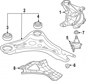 Цапфа передняя левая Volkswagen ID.4 21-22 AWD