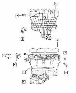 Коллектор впускной Dodge Journey 11- 2.4 с заслонками