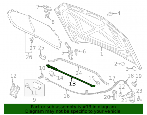 Опора упор капота VW Passat b7 12-15 USA