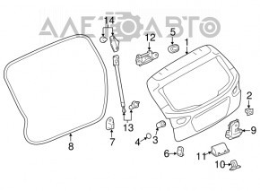 Отбойник двери багажника левый Subaru Outback 20-24