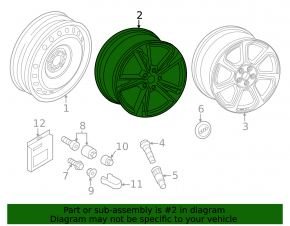 Диск колесный R19 x 7J ET43 Audi Q3 83A 19-25 U25 стиль