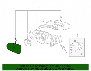Зеркальный элемент правый Hyundai Accent 18-23