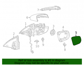 Element oglindă stânga Mercedes X167 GLS 450 580 20-26 încălzit, BSM