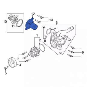 Flanșa sistemului de răcire Ford Explorer 20- 2.3T