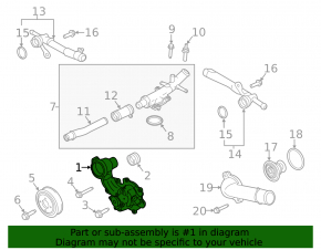 Помпа охлаждения Ford Edge 15-24 2.7T