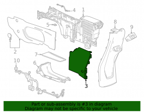 Panou decorativ consolă centrală Chevrolet Bolt EUV 22-23, fără încărcare wireless, negru