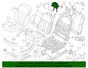 Подголовник 2 ряда левый BMW X7 G07 19-22 кожа Vernasca под 6 мест, Schwarz