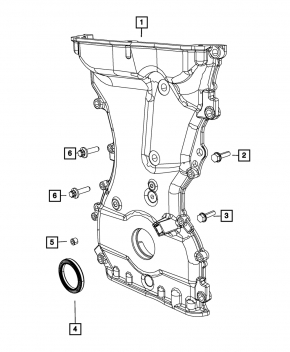 Передняя крышка двигателя Jeep Compass 11-16 2.0, 2.4