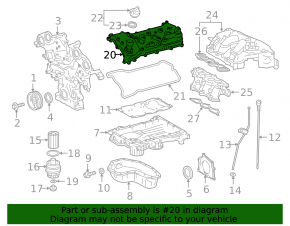 Крышка клапанная левая Lexus RX350 16-22 2GR-FKS