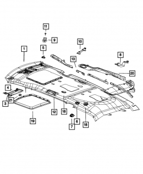 Козырек левый Dodge Grand Caravan 11-20 серый