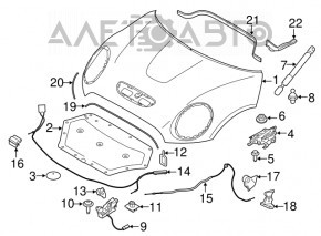Замок капота левый Mini Cooper F56 3d 14-24
