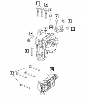 Подушка двигателя правая Jeep Cherokee KL 19 2.0T