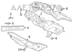 Galerie de evacuare cu convertor catalitic pentru Toyota Highlander 20-22 hibrid