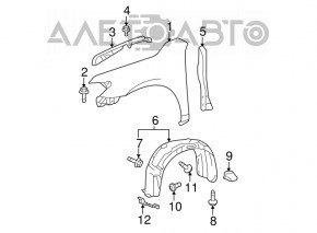 Подкрылок передний правый Toyota Camry v40