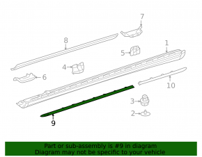 Молдинг порога правый Mercedes E 53/63 21-23 передний, AMG pkg, хром