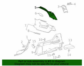 Ornament stâlp spate în spatele geamului stânga Mercedes X247 GLB 20-26 negru sub difuzor