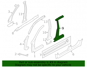 Стойка кузова центральная правая Subaru Impreza WRX GH 08-11 5d