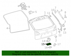 Накладка замка двери багажника Lexus RX350 RX450h 10-15 черная